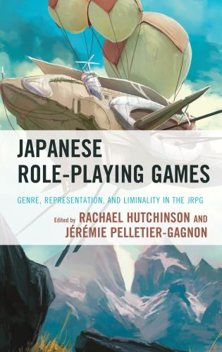 The cover to "Japanese Role-playing Games." The text is overlaid atop a fantasy airship, which is essentially a wooden boat with propellers and balloons attached to it.